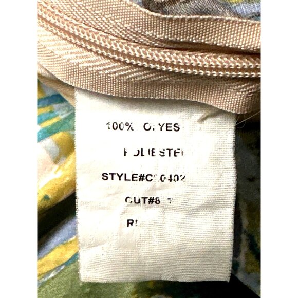 Corey P Size 8 Multicolor Abstract Print Dress V Neck Pleated Waist Modern Chic - Picture 8 of 10